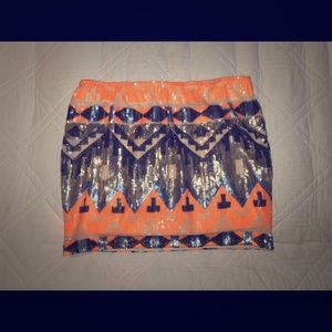 Sequin mini skirt